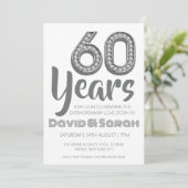 シンプル白60周年結婚招待状 招待状 (スタンド正面)