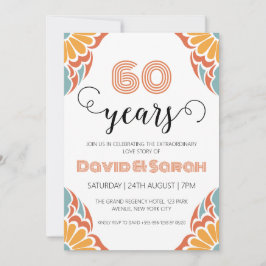 シンプル白60周年結婚招待状 招待状
