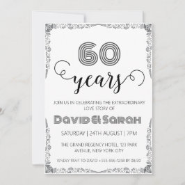 シンプル白60周年結婚招待状 招待状
