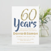 シンプル白60周年結婚招待状 招待状 (スタンド正面)