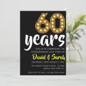 シンプル白60周年結婚招待状 招待状 (スタンド正面)