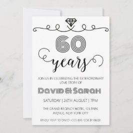 シンプル白60周年結婚招待状 招待状