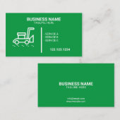 シンプル白・緑の芝刈り 名刺 (正面/裏面)