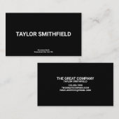 シンプル白・黒カスタムフォントモダン 名刺 (正面/裏面)