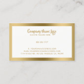 シンプル白Whit金ゴールド枠 名刺 (裏面)