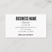 シンプル盆栽気に芝ビジネスカード 名刺 (裏面)