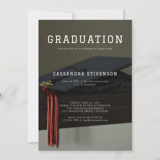 シンプル目盛キャップパーティの招待状 招待状 (正面)