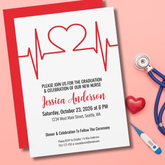 シンプル看護医学校卒業 招待状