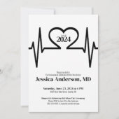 シンプル看護医師医学校卒業 招待状 (正面)