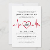 シンプル看護医師医学校卒業 招待状 (正面)