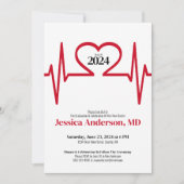 シンプル看護医師医学校卒業 招待状 (正面)