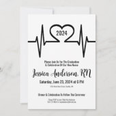 シンプル看護学校卒業 招待状 (正面)