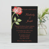 シンプル着色バラ招待状 招待状 (スタンド正面)