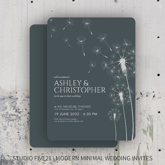 シンプル石板グモダンレーダンデオン結婚ズ 招待状