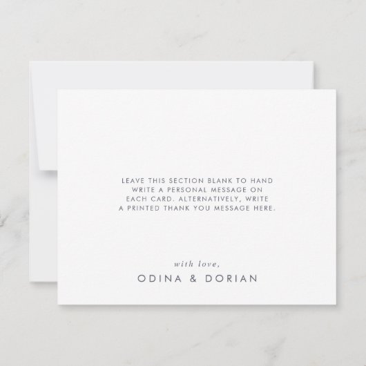 シンプル石板ブルーグレイ結婚ズサンキューカード サンキューカード (裏面)