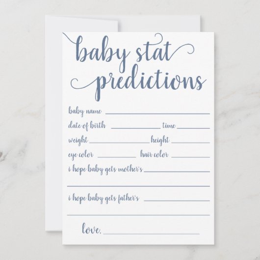 シンプル石板予測 | ほこりっぽい青のキープサカード 招待状 (正面)