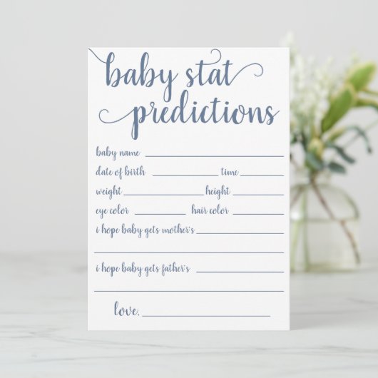 シンプル石板予測 | ほこりっぽい青のキープサカード 招待状 (スタンド正面)