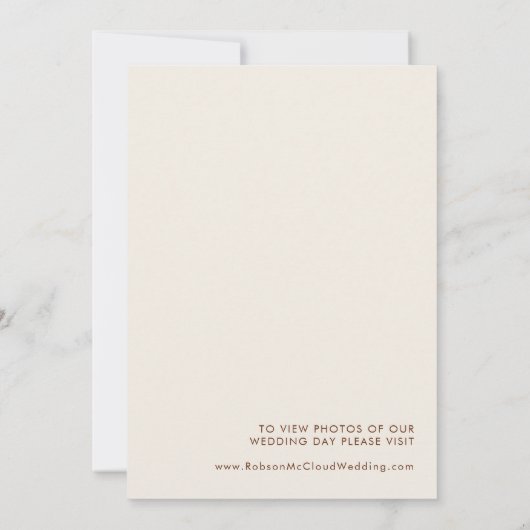 シンプル砂漠の自然の白い駆け落ち宣言 招待状 (裏面)