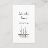 シンプル砂漠サボテンQRコード白黒 名刺 (正面)