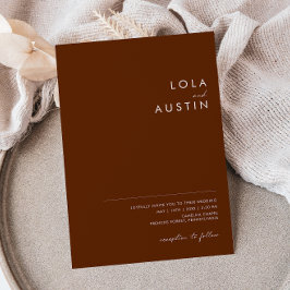 シンプル砂漠ダークシナモンオールインワン招待状 招待状