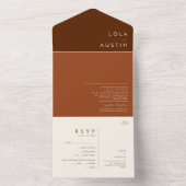 シンプル砂漠 |ダークシナモンとテラコッタすべて オールインワン招待状 (内側)