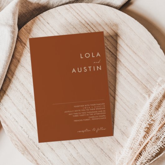 シンプル砂漠 |テラコッタ結婚式招待状 招待状