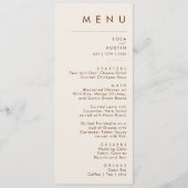 シンプル砂漠 |ナチュラルホワイト結婚のディナーメニュー メニュー (正面)