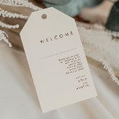 シンプル砂漠 |ナチュラルホワイト結婚ズ・ウェルカム ギフトタグ