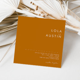 シンプル砂漠 |焦げたオレンジ色の正方形の招待状 招待状