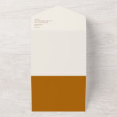 シンプル砂漠 |燃えたオレンジ色のシールと送信すべて オールインワン招待状 (外側)