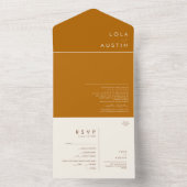 シンプル砂漠 |燃えたオレンジ色のシールと送信すべて オールインワン招待状 (内側)