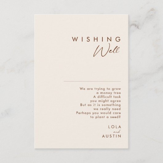 シンプル砂漠 |自然結婚白の願い事 エンクロージャーカード (正面)