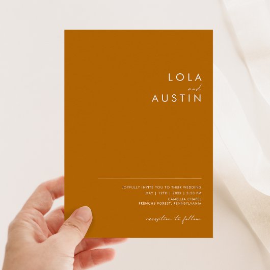 シンプル砂漠 | Burnt Orange All In One招待状 招待状