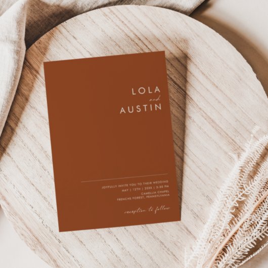 シンプル砂漠 | Terracottaすべて結婚の 招待状