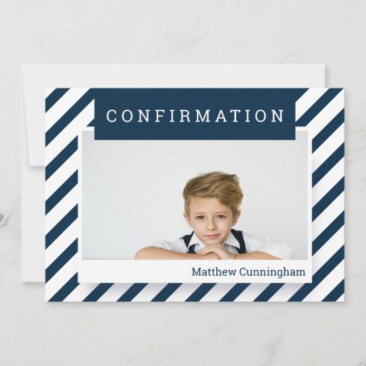 シンプル確認|少年 招待状 (正面)