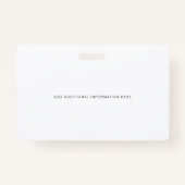 シンプル社モダン員ロゴ名ID バッジ (裏面)