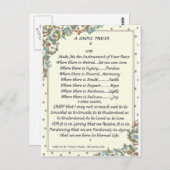 シンプル祈りの言葉=聖フランシス=教皇フランシス=フィレンツェ ポストカード (正面/裏面)