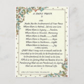 シンプル祈りの言葉=聖フランシス=教皇フランシス=フィレンツェ ポストカード (正面)