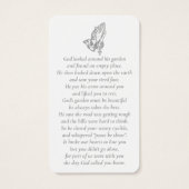 シンプル祈カスタム写真の手記念カード (裏面)