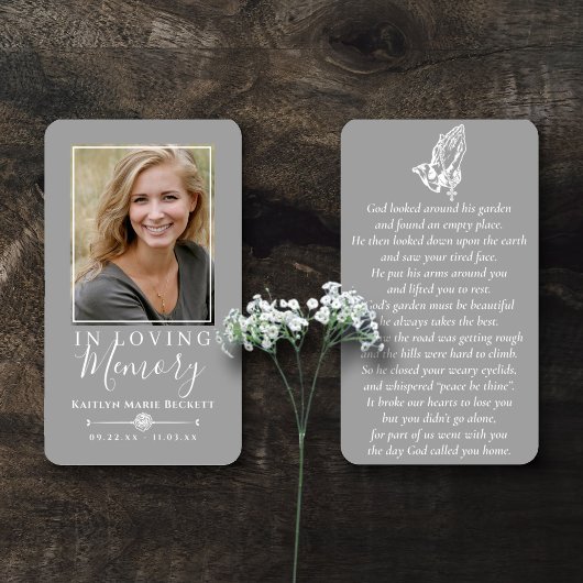 シンプル祈カスタム写真の手記念カード