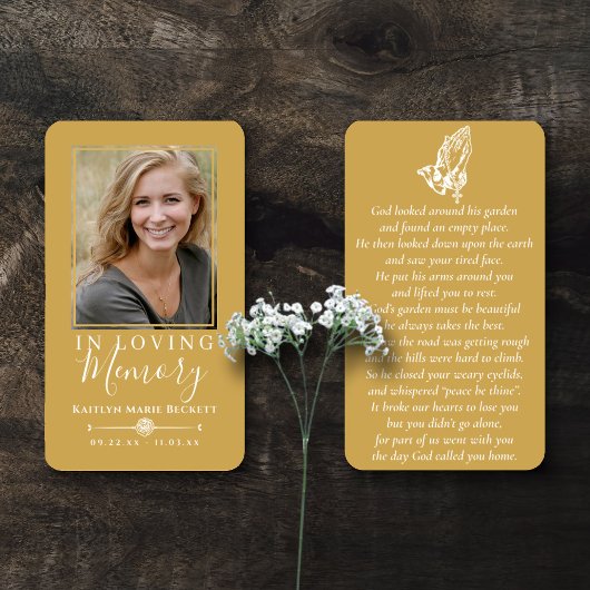 シンプル祈カスタム写真の手記念カード