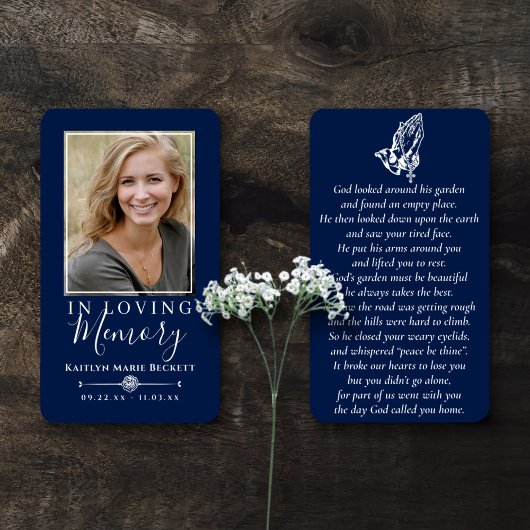 シンプル祈カスタム写真の手記念カード