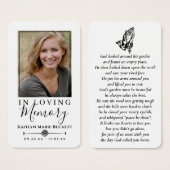 シンプル祈カスタム写真の手記念カード (正面&裏面)