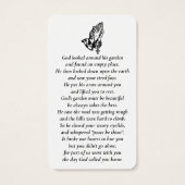 シンプル祈カスタム写真の手記念カード (裏面)