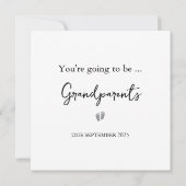 シンプル祖父母の妊娠告知カード 案内状 (裏面)