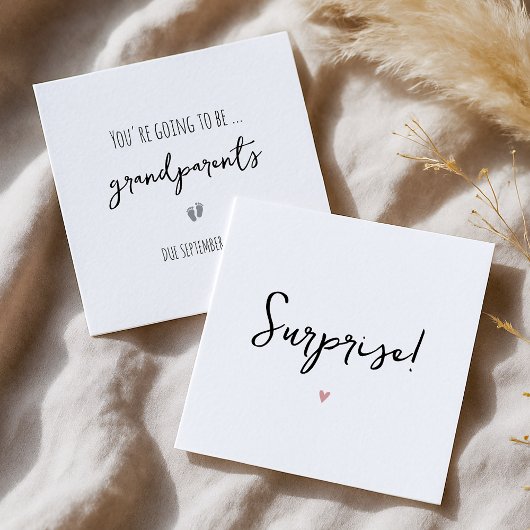 シンプル祖父母の妊娠告知カード 案内状