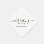 シンプル祝の命エレガント台葬儀 スタンダードカクテルナプキン (角)