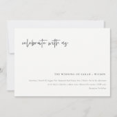 シンプル祝U.S. Script Wedding Inviteとの サンキューカード (正面)