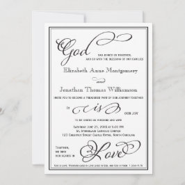 シンプル神は愛キリスト教結婚式招待状 招待状