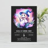 シンプル神秘的な魔法使い誕生日 招待状 (スタンド正面)